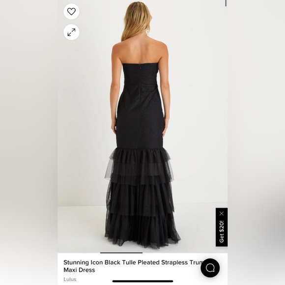 NWT Lulus Stunning Icon Black Tulle Pleated Gown - Picture 3 of 7